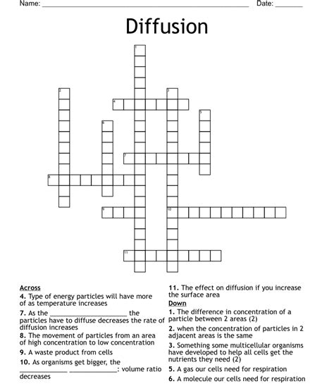 kind of diffusion crossword